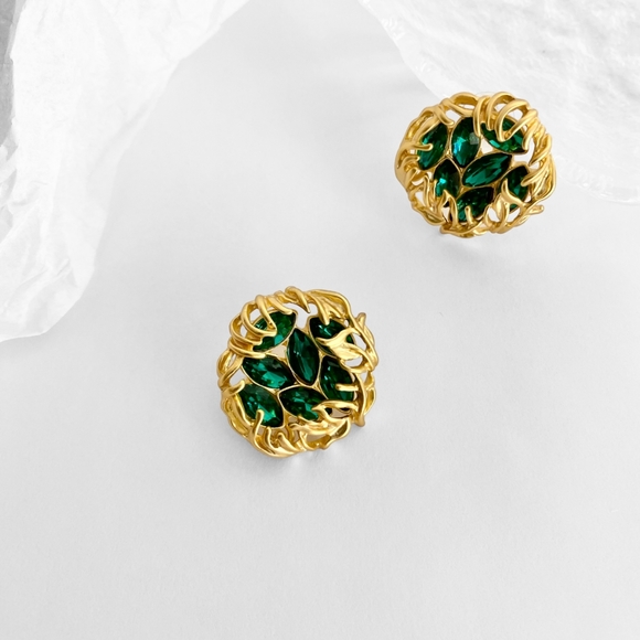 silverlià Vintage Exaggerated Retro Style Fashion Rhinestones Earrings - Picture 5 of 5